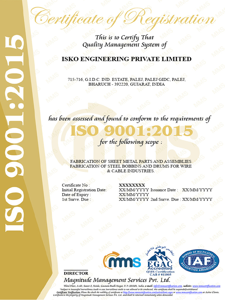 Draft Copy of 9001 ISKO ENGINEERING | PDF
