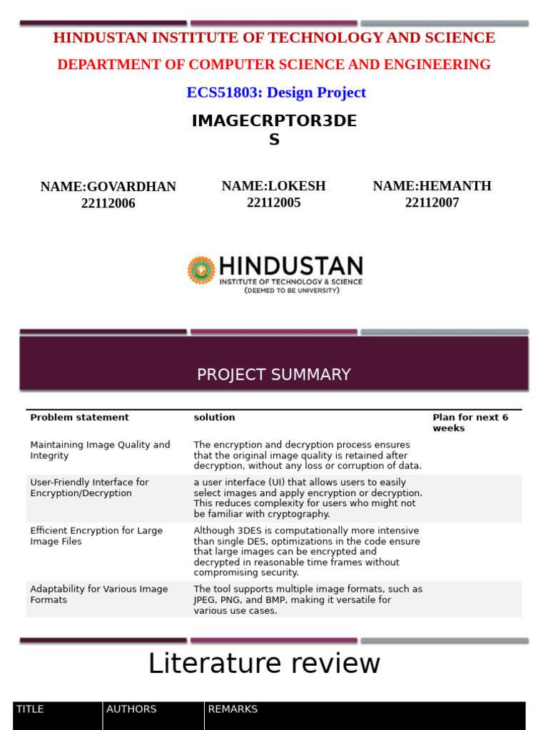 Image Encryption And Decryption Review 2 Pdf Encryption Key