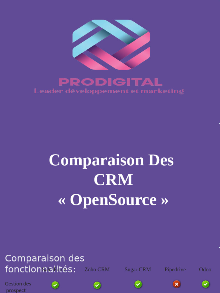 Comparaison des CRM Open Source Odoo | PDF