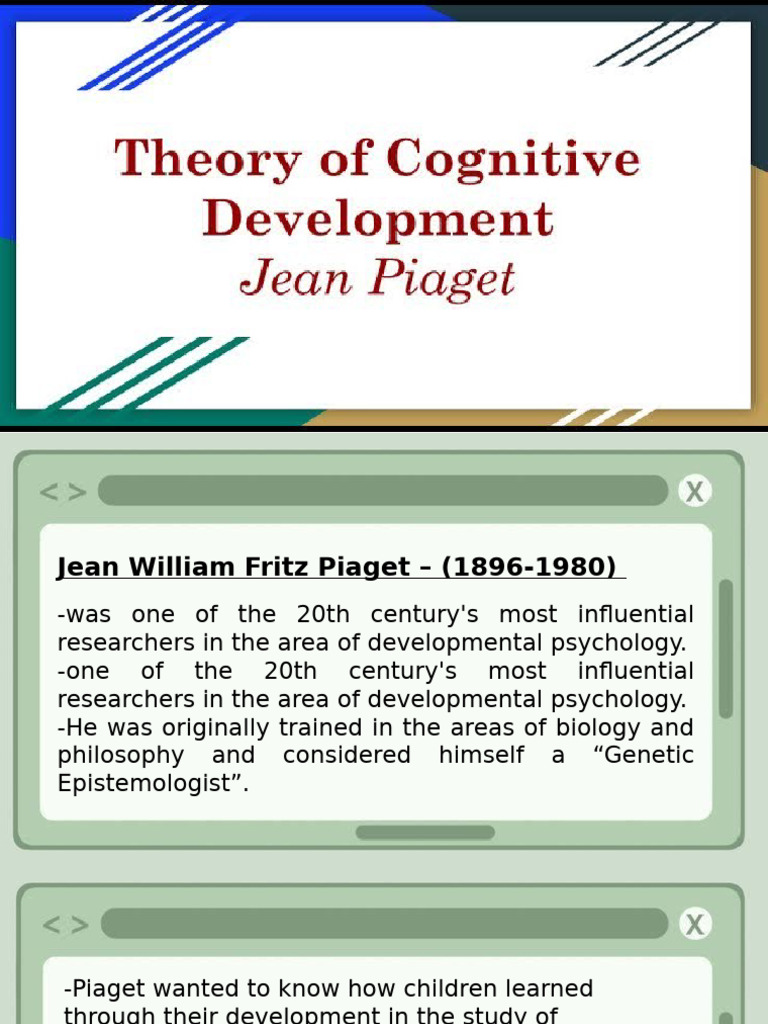 Piaget's Stages of Cognitive Development | PDF | Cognitive Development ...