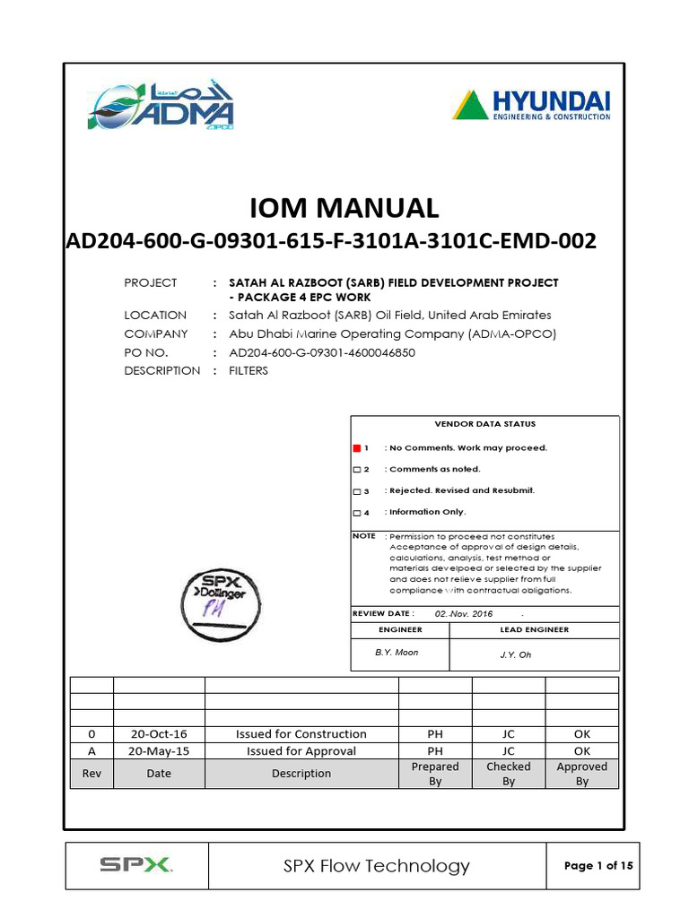Iom Manual: AD204-600-G-09301-615-F-3101A-3101C-EMD-002 | PDF | Valve