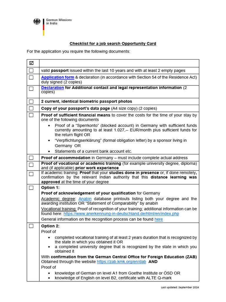 Germany Opportunity Card Application Guide | PDF | Travel Visa | Passport