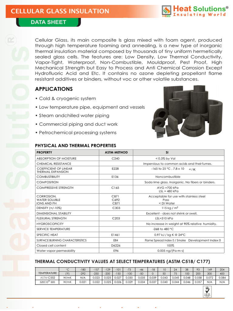 Curated visual reference: Picture Idea: Data Sheet Of Cellular Glass Insulation Pdf