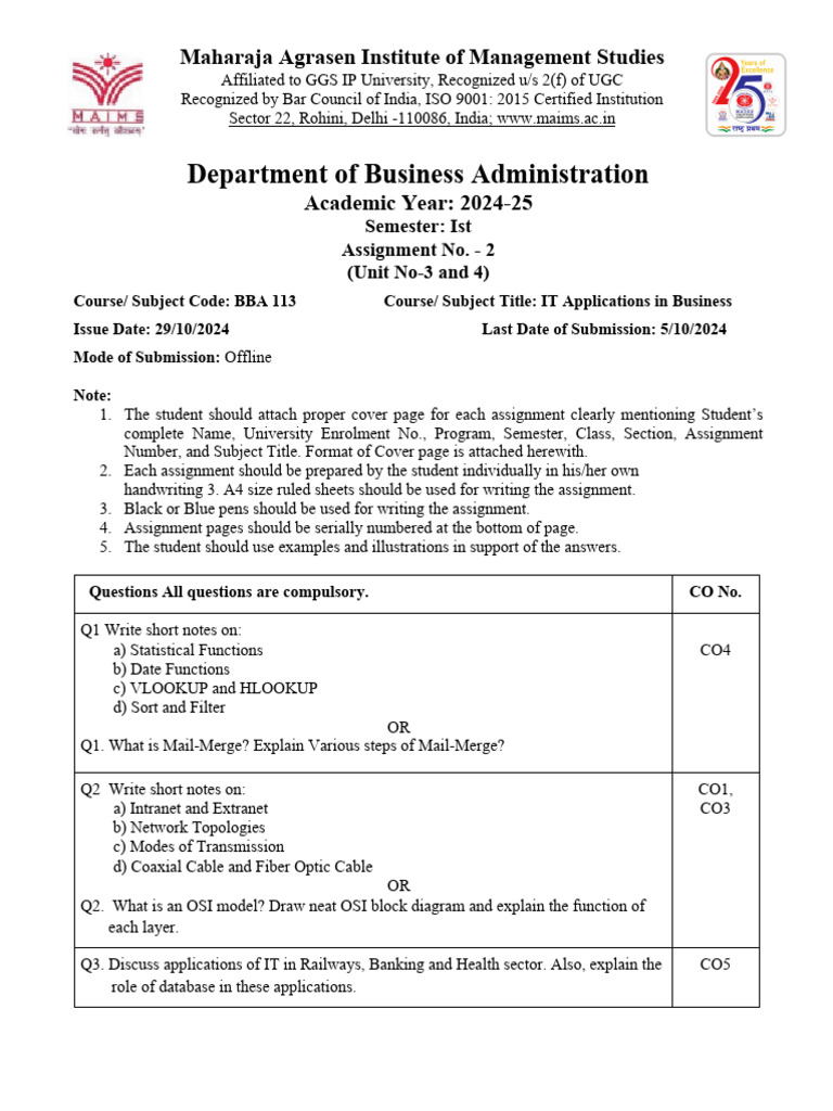 BBA 113 UNIT-3&4 Theory Assignment | PDF | Art | Computers