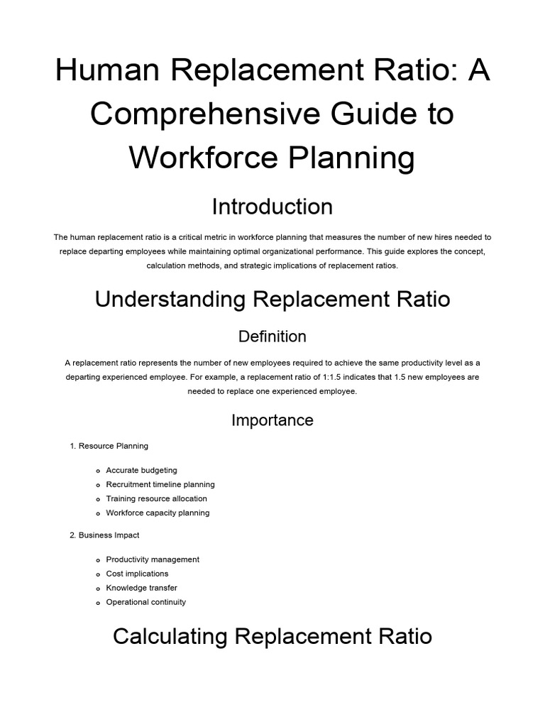 Understanding Human Replacement Ratios | PDF | Performance Indicator ...