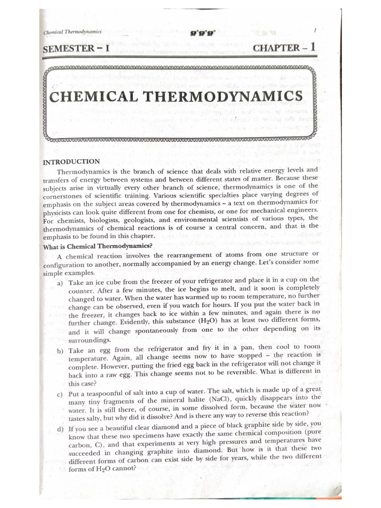 Thermodynamics FYBSc Sem 1 | PDF