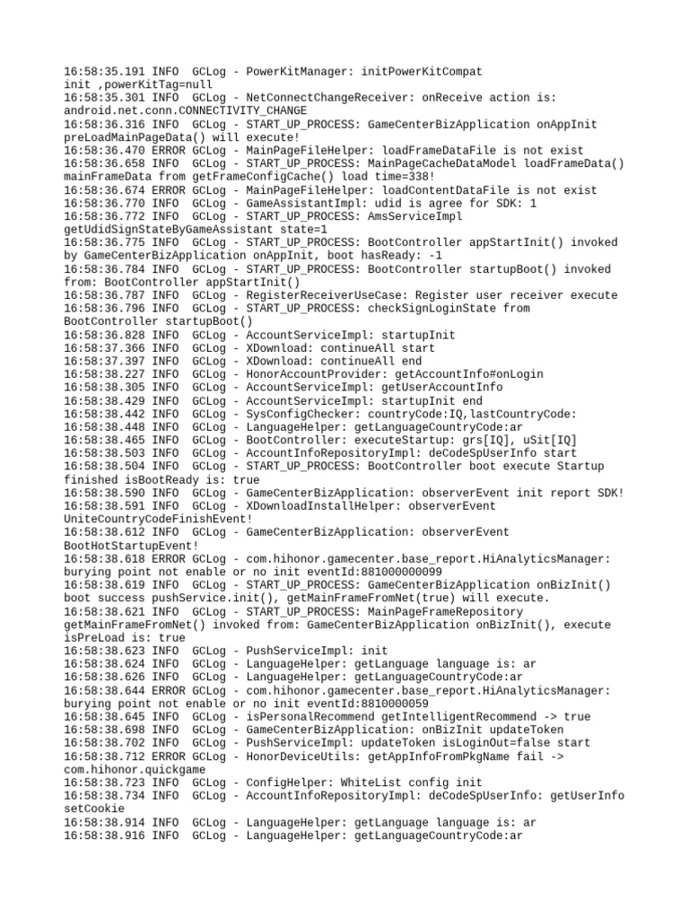 GameCenter App Startup Log Analysis | PDF | Cyberspace | Network Protocols