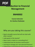 Introduction To Financial Management BM40002: Course Instructor Dr. Devlina Chatterjee