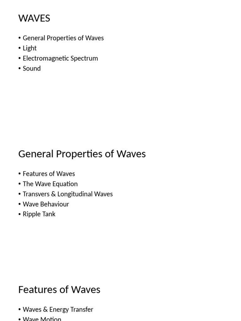 Comprehensive Guide to Wave Properties | PDF