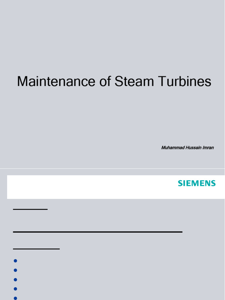 Siemens Steam Turbine Maintenance Guide | PDF | Mechanical Engineering