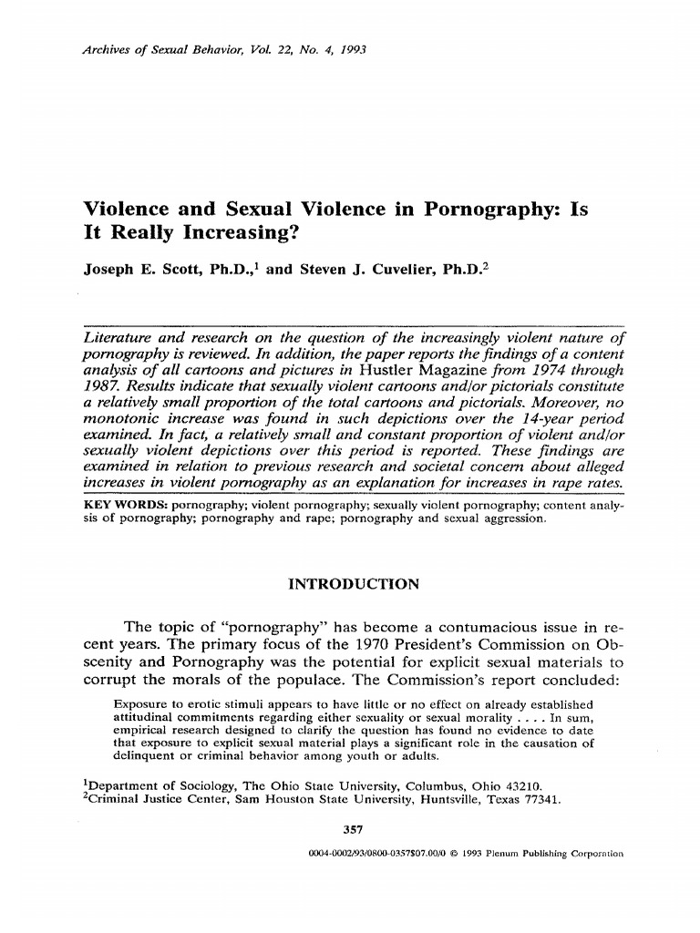 Violence and Sexual Violence in Pornography | PDF | Violence | Rape