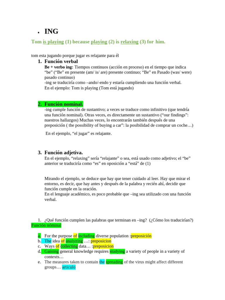 Funciones Del ING AriasCom29 | PDF | Vocabulario | Interpretación ...
