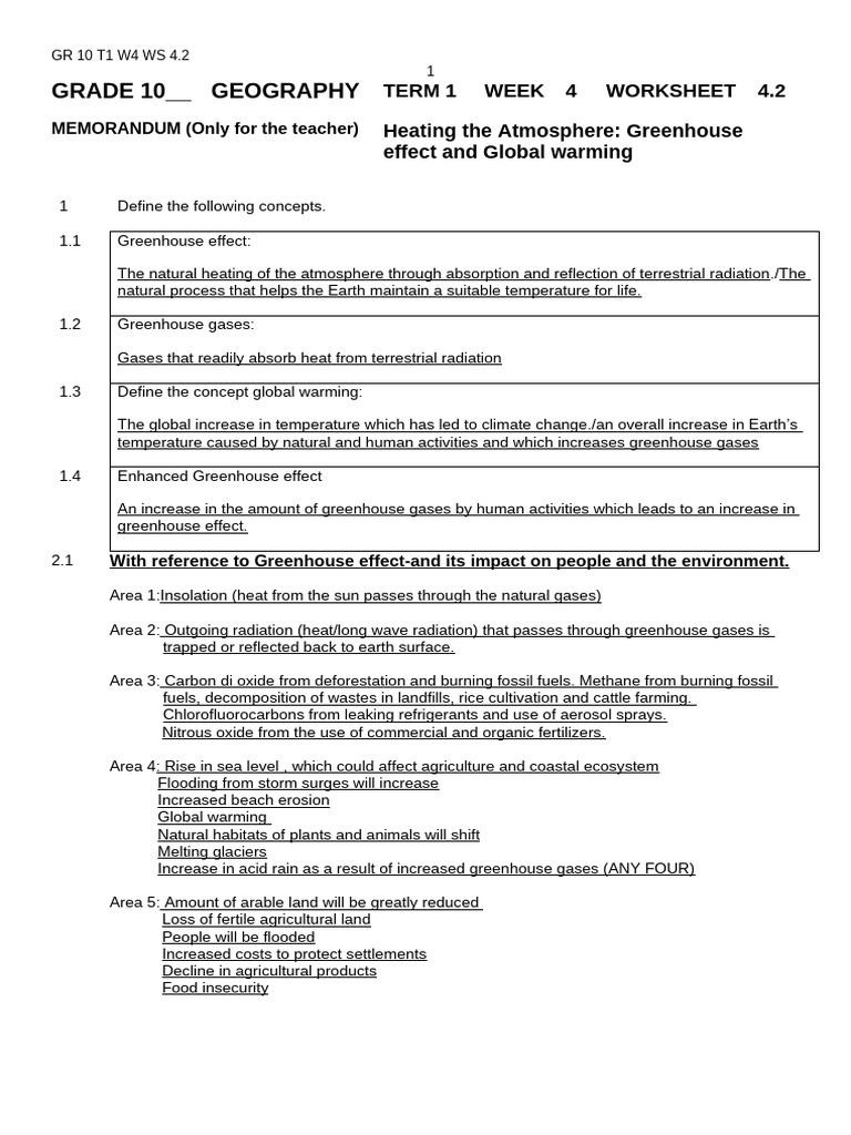 Greenhouse Effect and Global Warming | PDF | Climate Change ...