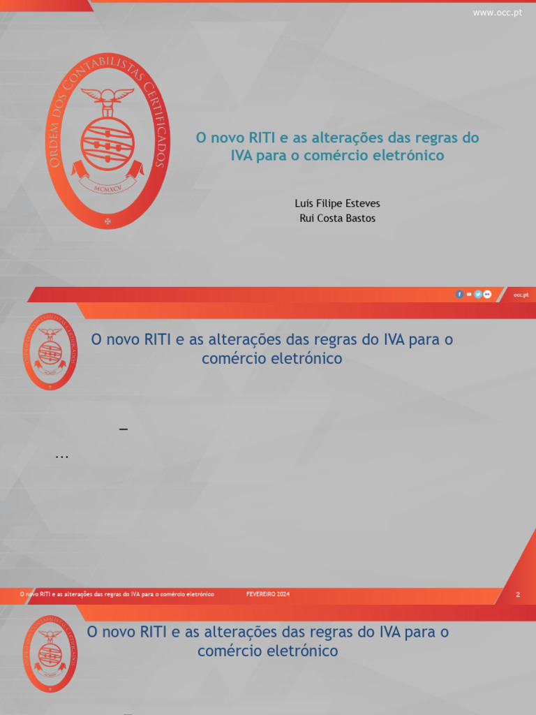 Novo RITI e IVA no Comércio Eletrônico | PDF | Imposto sobre Valor ...