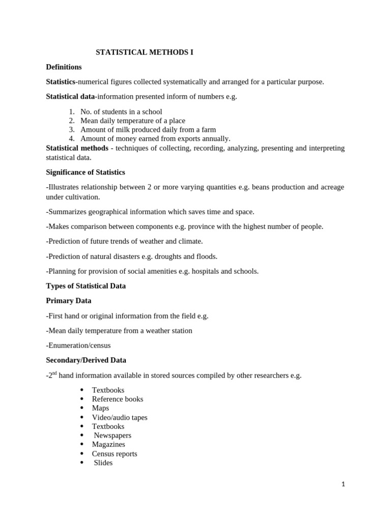 STATISTICAL METHODS FOR DATA SCIENCE NOTES visual data 2