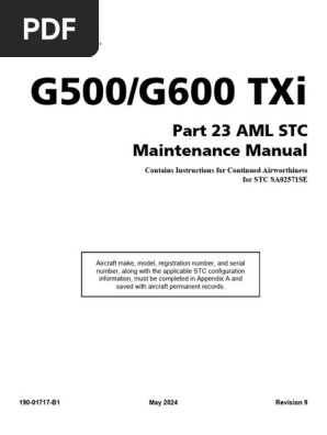 G500 G600 TXi Maintanance Manual 190-01717-b1 - 09 | PDF | License