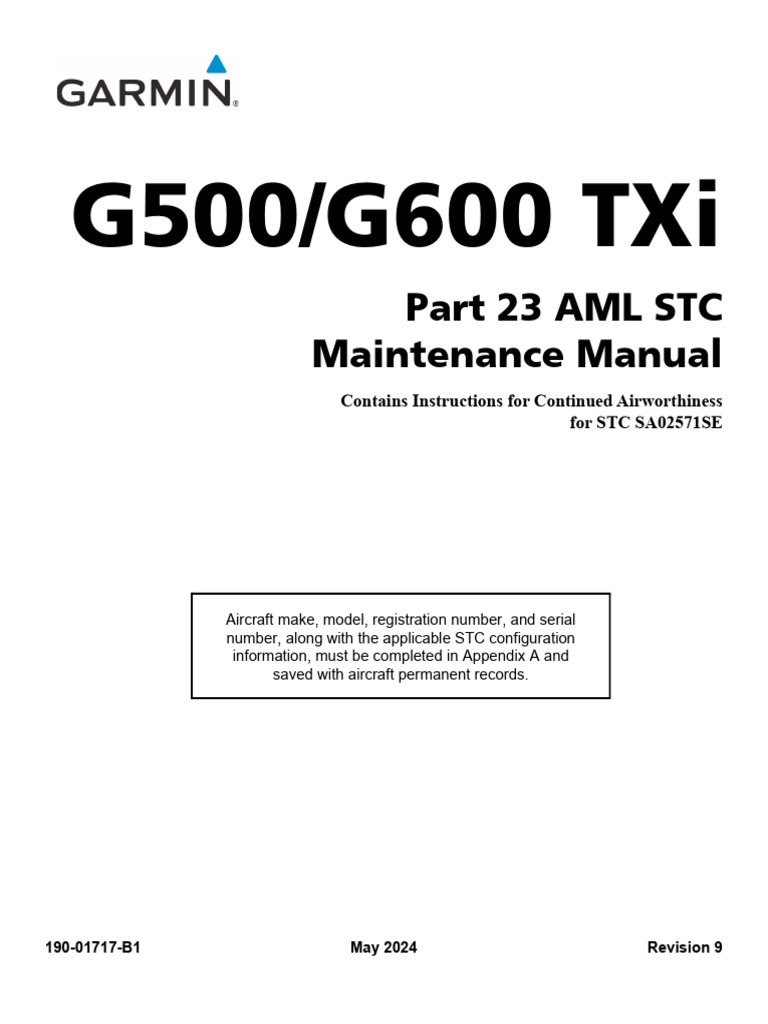 G500 G600 TXi Maintanance Manual 190-01717-b1 - 09 | PDF | License
