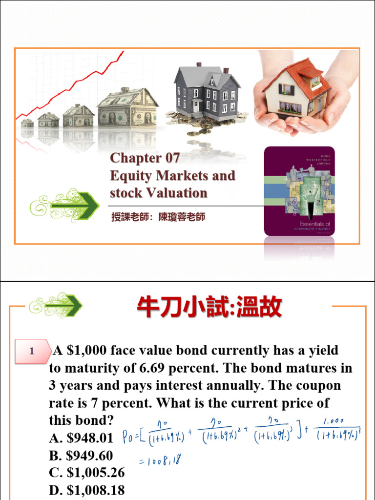 Equity Markets and Stock Valuation Guide | PDF | Bonds (Finance) | Stocks