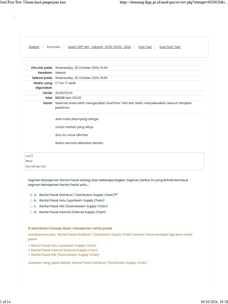 Soal Post Test Pbjp Level 1 Pdf