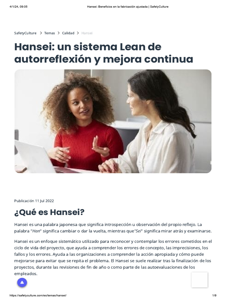 Beneficios del Hansei en Lean Manufacturing | PDF | Crecimiento ...
