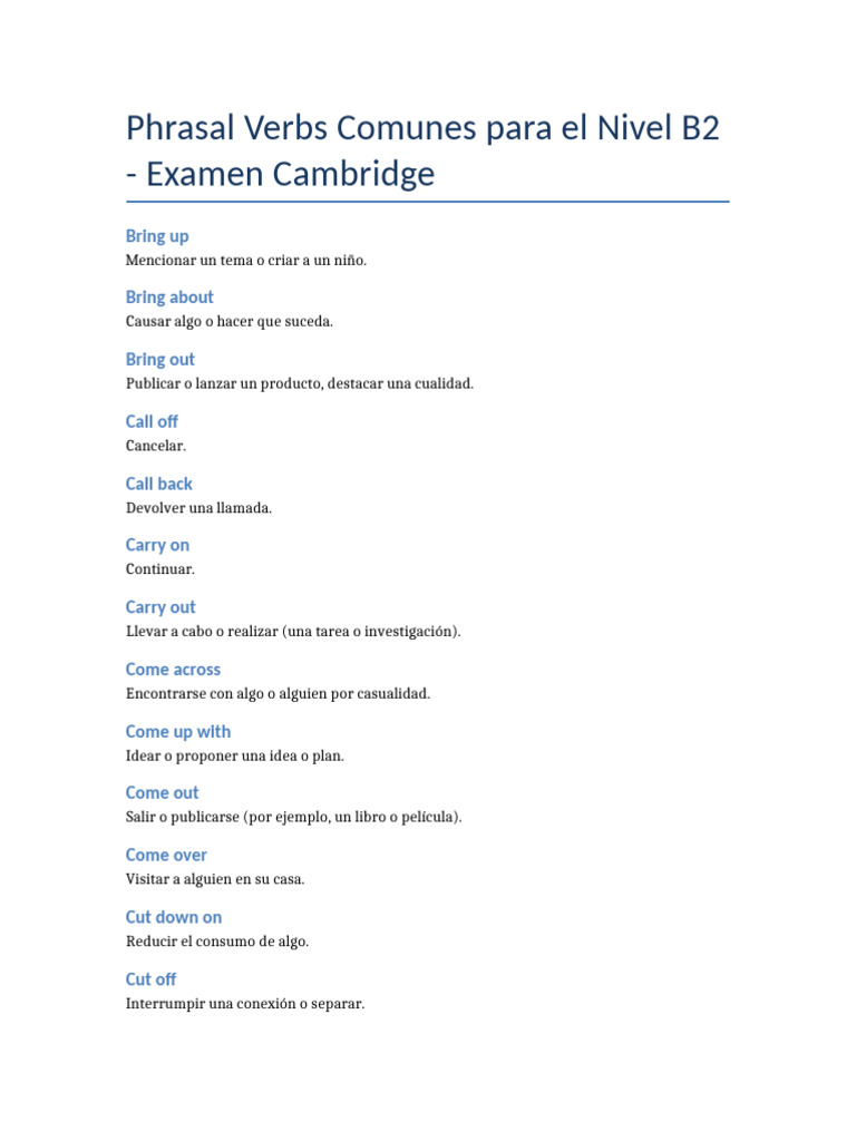 Phrasal verbs b2 cambridge pdf