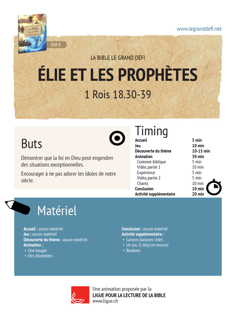 Élie et les Prophètes de Baal : Foi et Défi | PDF | Élie