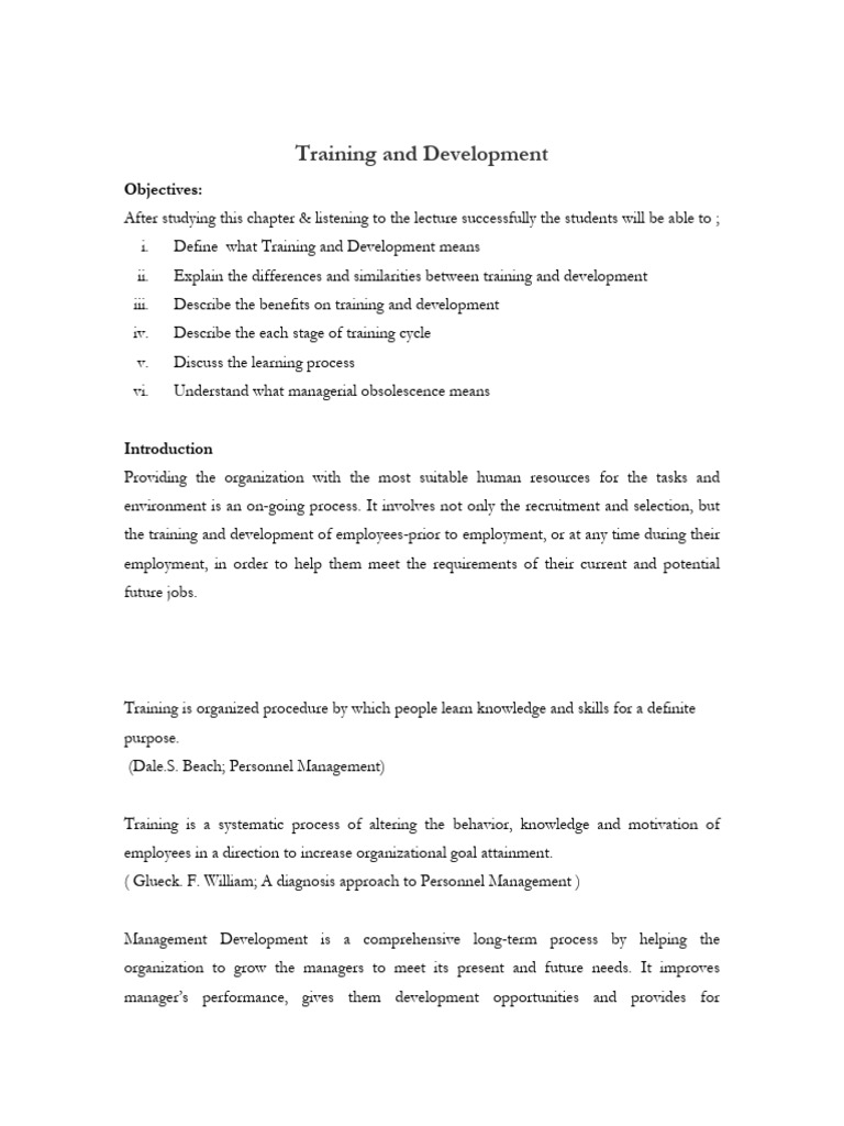 11 Training and Development | PDF | Learning | Human Resources