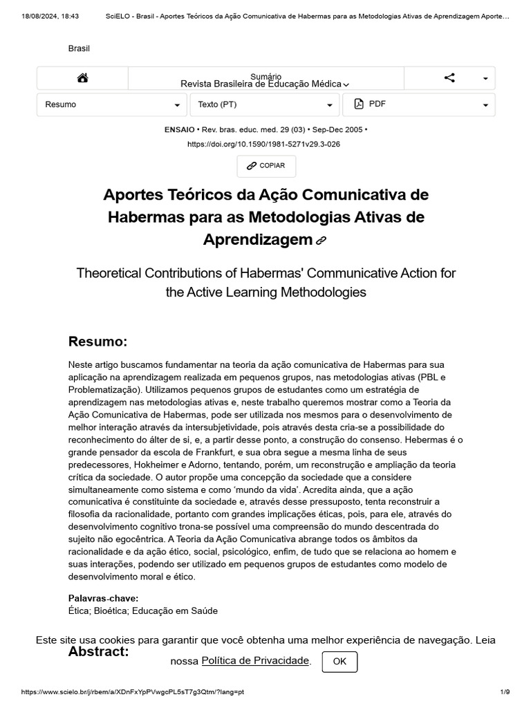 Habermas e Metodologias Ativas na Educação | PDF | Jürgen Habermas ...