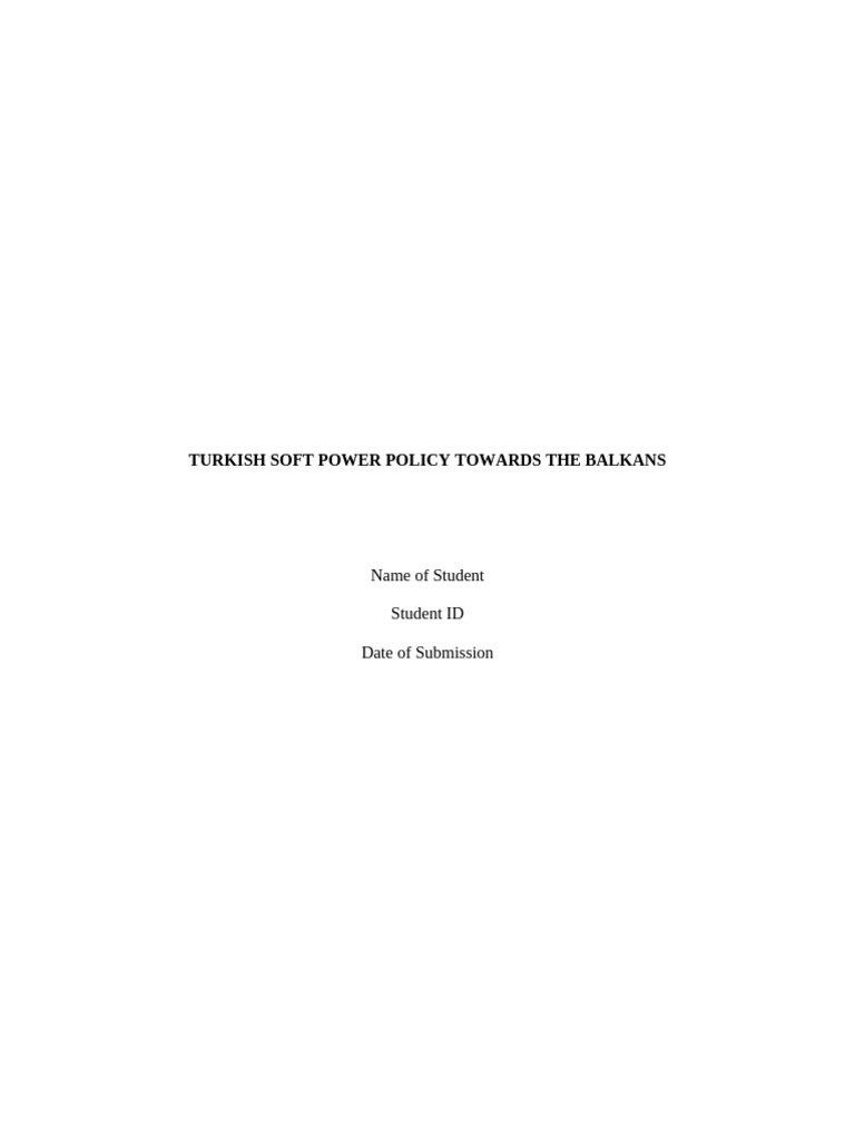 Turkish Soft Power in the Balkans | PDF | Turkey | Soft Power