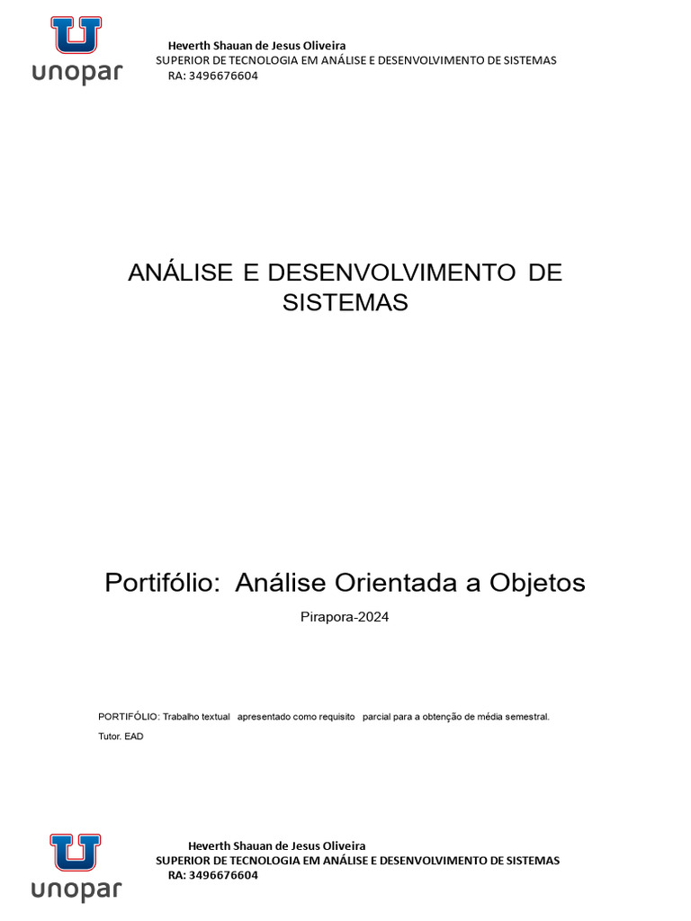 Análise Orientada a Objetos vd | PDF | Linguagem de modelagem unificada ...