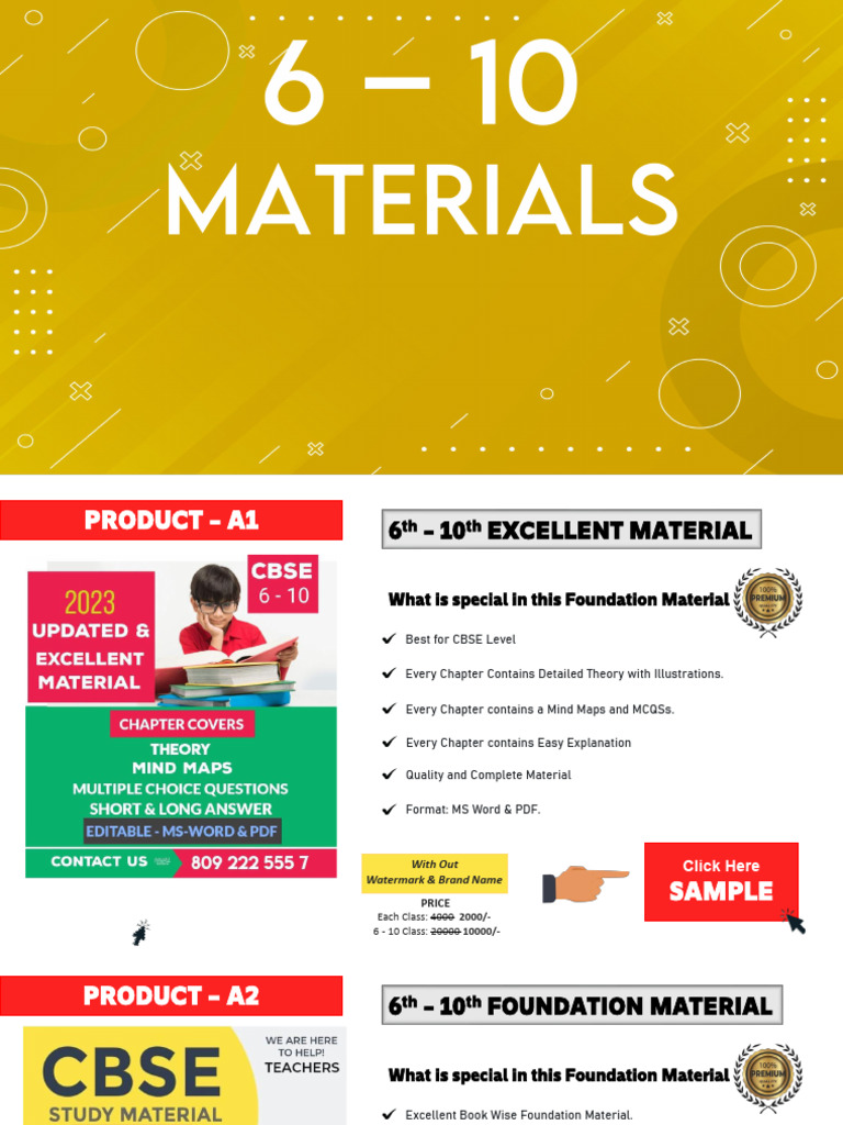 Comprehensive Foundation Materials for 6-10 | PDF