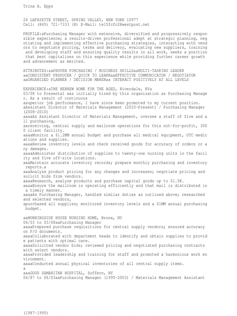 Assistant Director/Director Materials Management PDF Business