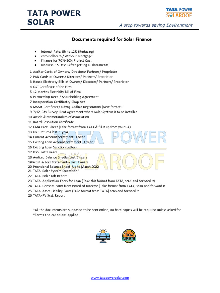 TATA Power Solar Finance Documents | PDF | Finance & Money Management