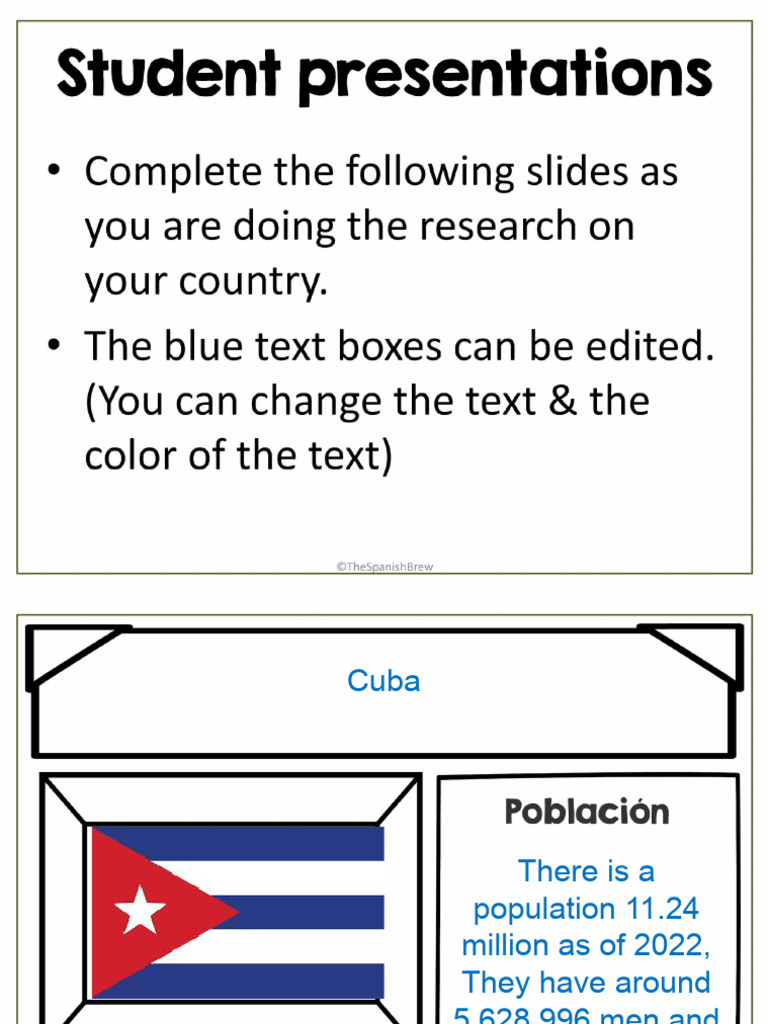 Countries Project Student Slides Cuba | PDF | Cuba | Cubans