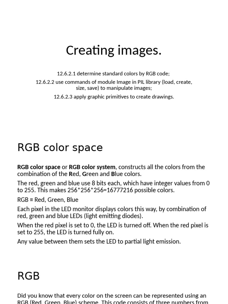 Programming 1 Term 3 Lesson | PDF | Rgb Color Model | Visual Perception