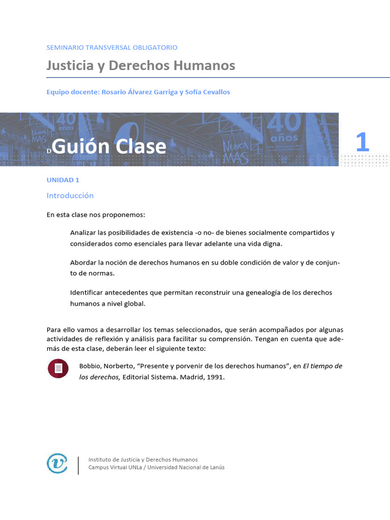 G - SEMINARIO - Justicia y Derechos Humanos - Clase1 - 2020 Com11 | PDF ...