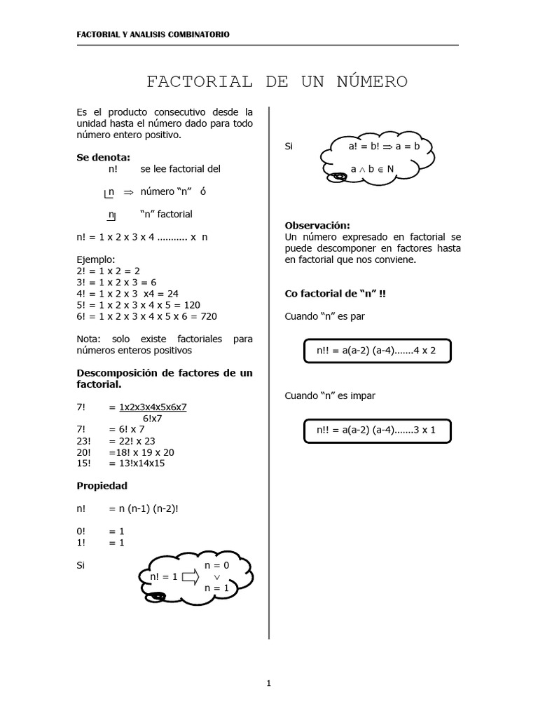 Analisis Combinatorio y Factorial | PDF | Permutación | Combinatoria