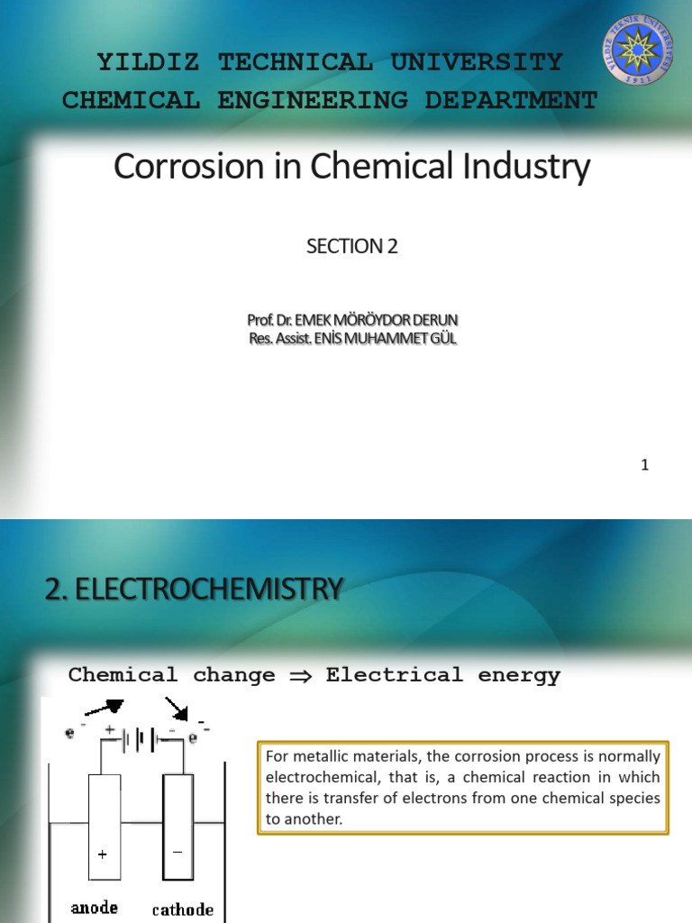 KMM4662 Corrosion Chemical Industry-L2.2024 | PDF | Electrochemistry ...
