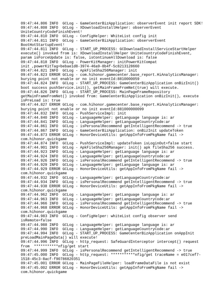 GameCenter Initialization Log Report | PDF | Internet Architecture ...