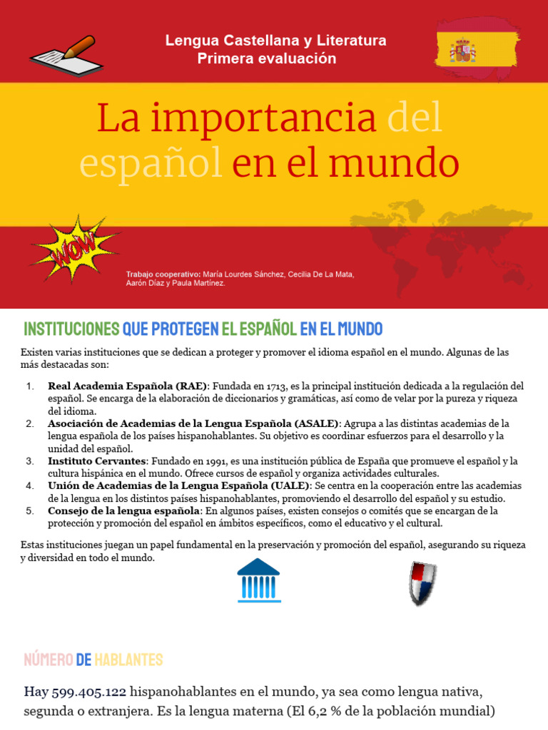 La importancia del español en el mundo (1) | PDF | Lengua española ...