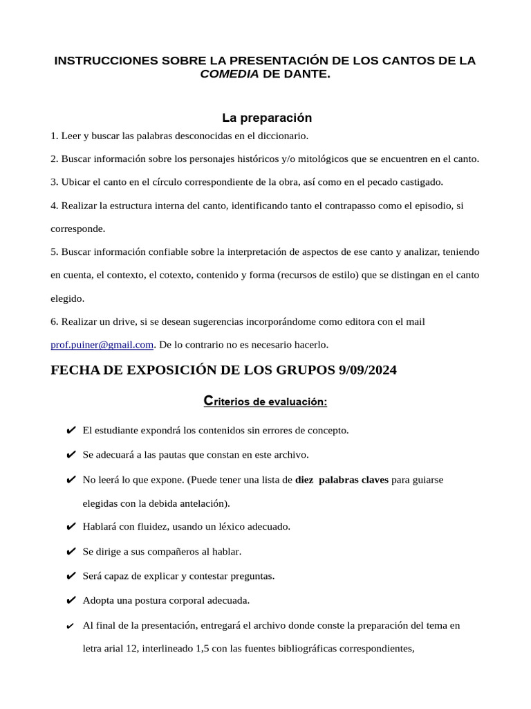 Presentación de Cantos de La Comedia | PDF | Artes del Lenguaje y ...