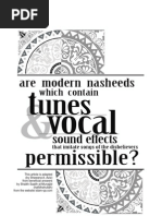 Are Modern Nasheeds Which Contain Tunes and Vocal Sound Effects Permissible?