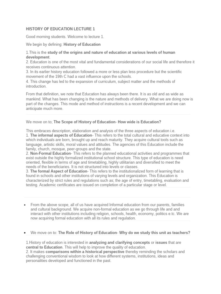 Overview of Education History and Influences | PDF | Protestantism ...