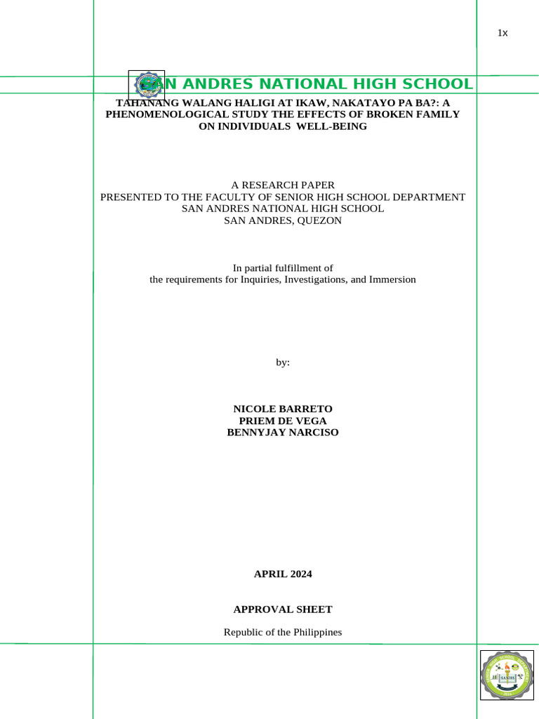 Barreto Chapter I IV in 3IS | PDF | Feeling | Well Being
