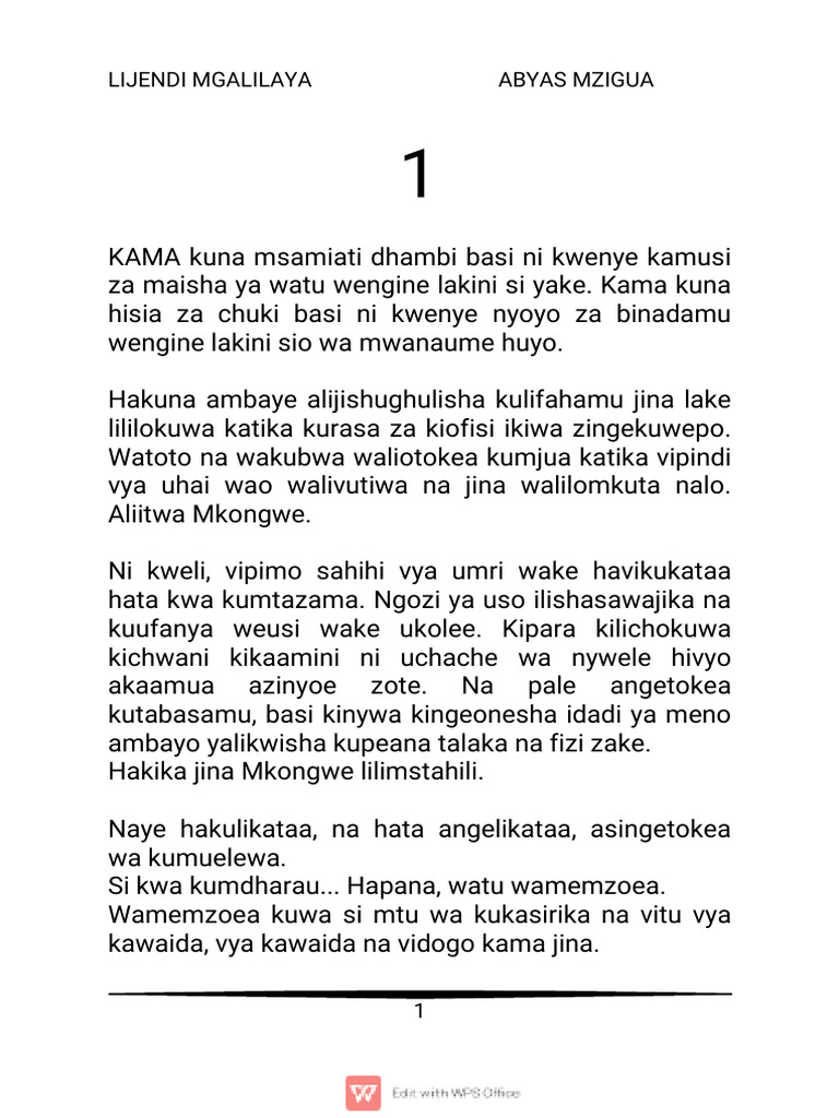 Lijendi Mgalilaya (Kitabu) PDF | PDF