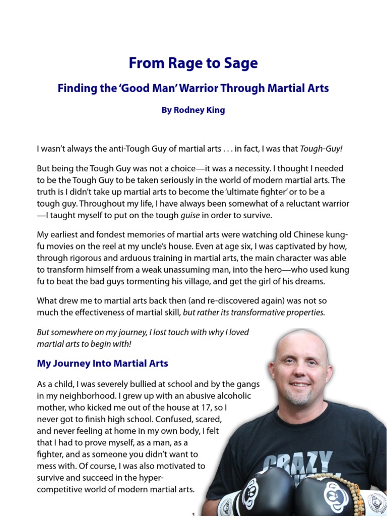 Rodney Personal Story PDF Mixed Martial Arts Anger