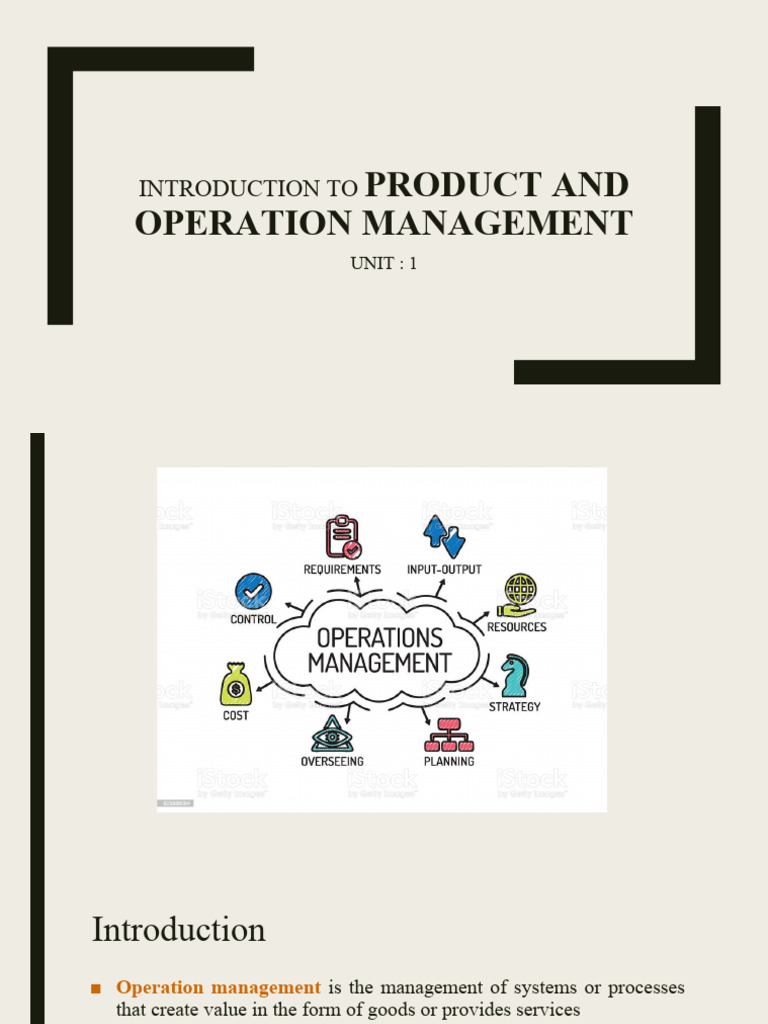 Introduction to Operations Management | PDF | Operations Management ...