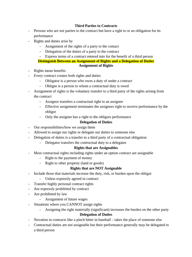 Third Party Rights in Contracts | PDF | Assignment (Law) | Consent