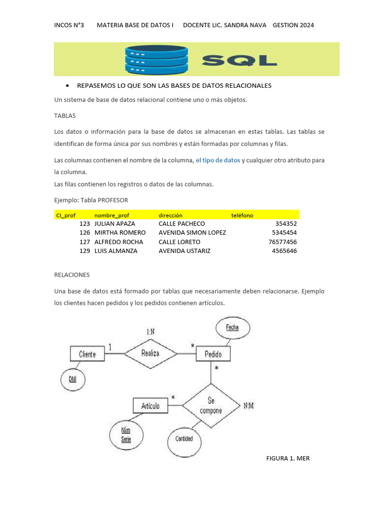 Introducción a Bases de Datos Relacionales | PDF | SQL | Bases de datos