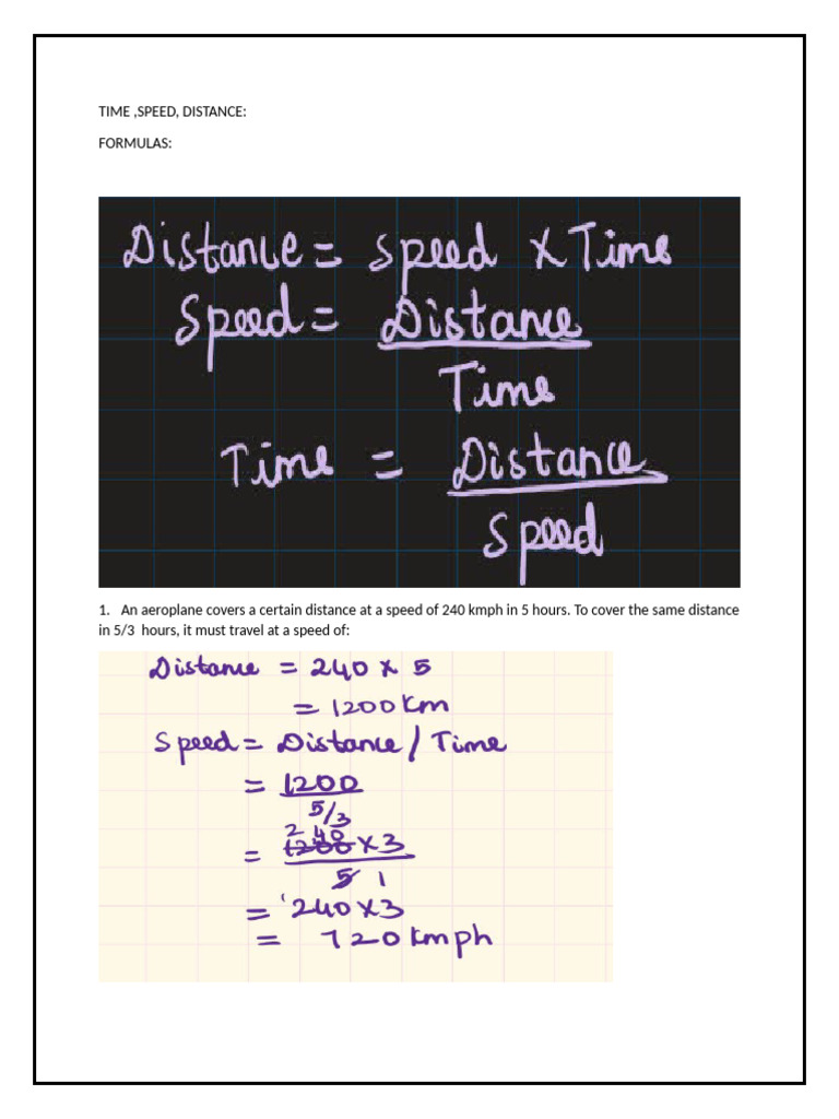 Time_speed_distance | PDF | Speed | Velocity
